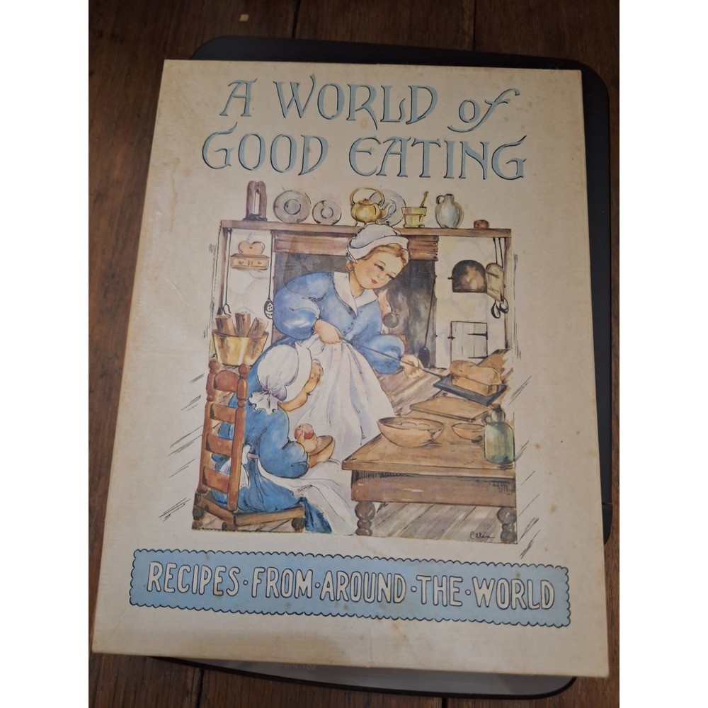 Vintage 1951 A World of Good Eating Cookbook Heloise Frost Recipes with Box